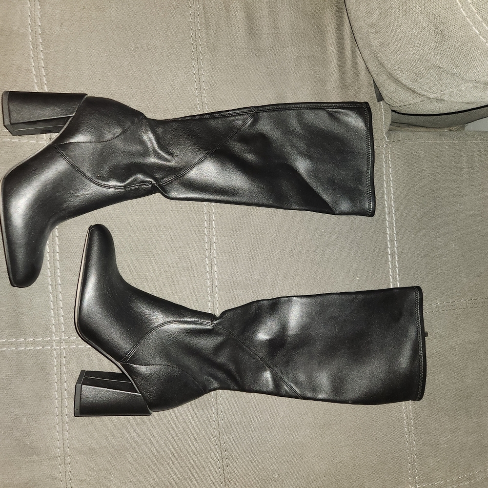 Franco Sarto Knee High Boots in Black Leather